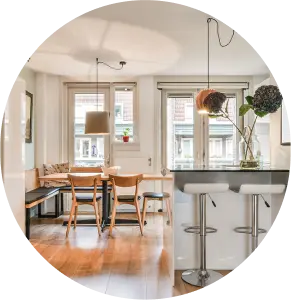 Renovated living room interior